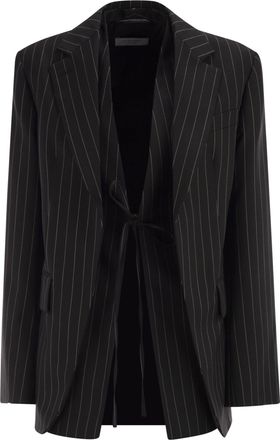 Sportmax Sportmax Spxdivina Tailored Blazer In Pinstriped Gabardine