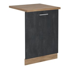 Vicco Panel Frontal Del Lavavajillas R-line, Hormig&oacute;n Negro, 60 Cm, Et Roble