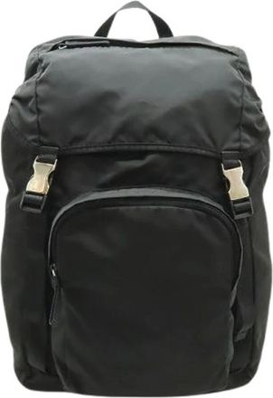 Prada Pre-owned Nylon Rugzak V135 - Dames - Vintage Rugzakken - Zwart - ONE Size - Nylon - Vintage