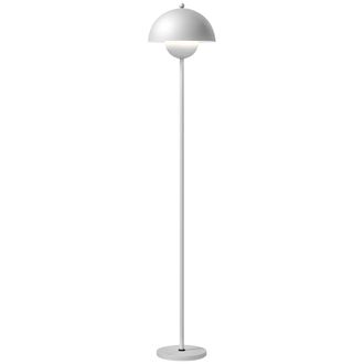 OEM L&aacute;mpara De Pie Para Sal&oacute;n Moderna Con Pantalla De Cuenco Interruptor De Pie Casquillo E27 Sin Bombilla &Oslash;30x155 Cm Plata