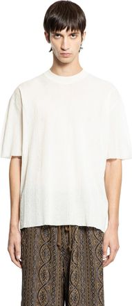 Uma Wang Frayed Stripe Cotton Silk Knit Top