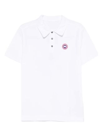 Canada Goose logo-patch polo shirt - men - Cotton - L - Neutrals