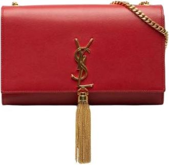 Saint Laurent Pre-owned The Kate Crossbody Bag - Dames - Vintage Schoudertas - Rood - ONE Size - Leer - Vintage