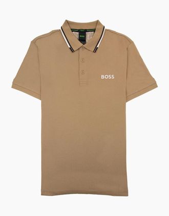 HUGO BOSS Mens Hugo Boss Paddy Pro S/s Polo Beige 260 - Brown - Size: 40