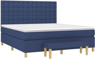 vidaXL Vidaxl - Cama Box Spring Con Colch&oacute;n Tela Azul 160x200 Cm