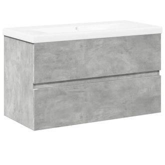 Berkfield Home 2 Piece Bathroom Furniture Set Concrete Grey Engineered Wood