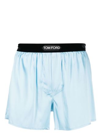 Tom Ford Boxer con banda logo - Blu