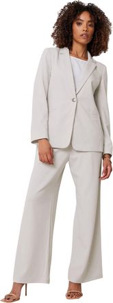 M&Co Womens Button Front Blazer - Womens Grey