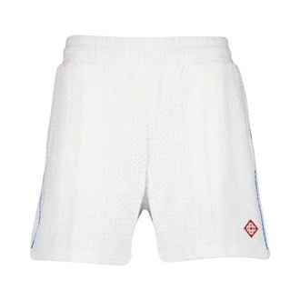 Casablanca Casual Shorts, male, White, L, White Tennis Stripe Towelling Shorts