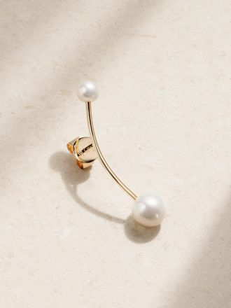 Sophie Bille Brahe Orecchino Singolo In Oro 18 Carati Con Perla Stella Eclipse