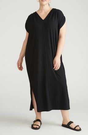 Universal Standard Kris Divine Jersey Maxi Dress in Black at Nordstrom, Size X-Small