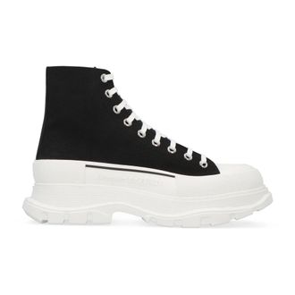 Alexander McQueen Alexander McQueen, Sneakers, male, Black, Size: 8 1/2 US Tread Slick lace-up ankle boots