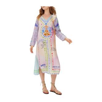 Me369 Midi Dresses, female, Multicolor, Size: M Vestido estilo t&uacute;nica