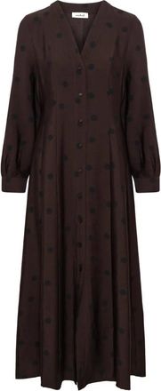 Soaked In Luxury Slidola Jurk LS - Dames - Jurken - Bruin - Maat: L Zijde