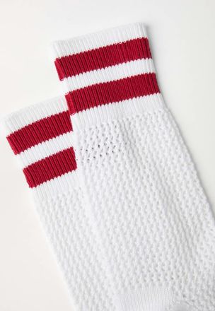 Brunello Cucinelli MCSCO9101CP83708 Striped Knit Socks - White