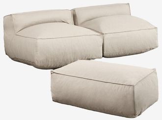 Sklum Sof&aacute; Modular De 2 Piezas Y Puff Para Jard&iacute;n Dojans Sklum