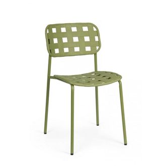 Konte Design Lote de 4 sillas de polipropileno verde,estructura de acero,apilables