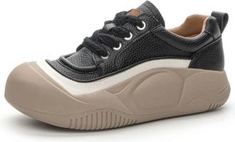 Generic Qynthra Womens Lightweight Sneakers Trainers Ladies Casual Comfortable Walking Shoes Platform Breathable Running Shoes Lace-up Fashion Sneakers,Black,