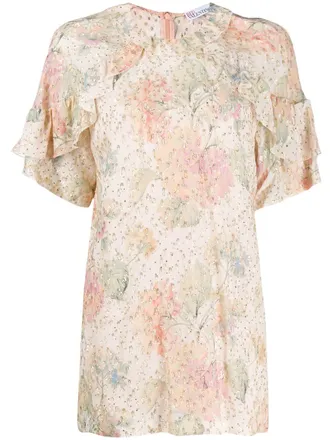 Red Valentino Blouse met borduurwerk - Beige