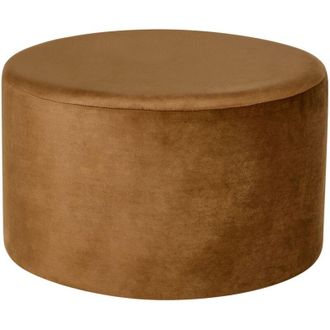 Beliani Pouf rotondo moderno in velluto Glam Soggiorno Camera da letto Marrone dorato Millen