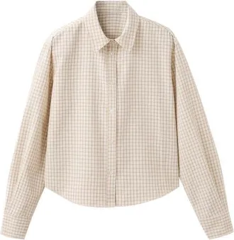 Mango Checked Shirt in Brown at Nordstrom, Size 6