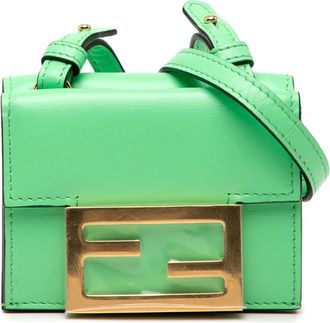 Fendi 2010-2025 Micro Leather FF Wallet on Strap crossbody bag - Green