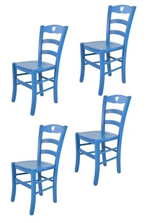 Tommychairs Tommychairs 4 Sillas Cuore En Madera De Haya Anilina Azul