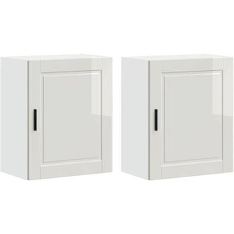 vidaXL Vidaxl - Armarios Pared Para Cocina 2 Uds Porto Blanca Alto Brillo