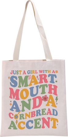 Generic PYOUL Funny Southern Accent Gift With A Smart Mouth And A Cornbread Accent Tote Bag Country Western South Handbag (Cornbread Accent Tote)
