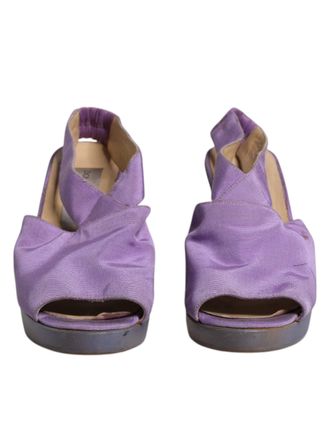 Dolce & Gabbana Purple Platform Slingback Heels Sandals Womens Shoes (Pre-Owned)