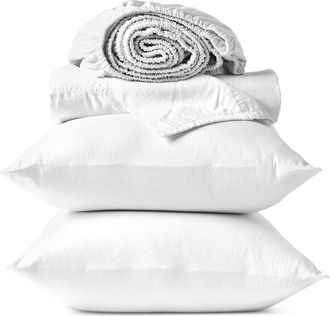 Coyuchi Classic Organic Cotton Sateen Sheet Set in Alpine White at Nordstrom, Size California King