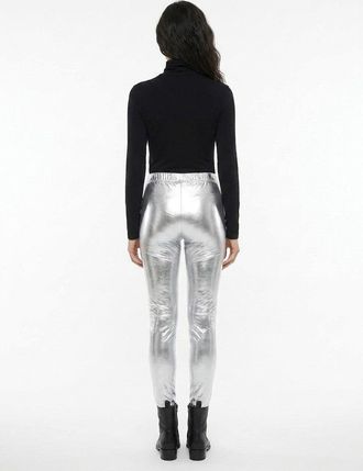 Dolce & Gabbana Womens Silver Elastane Skinny Pants