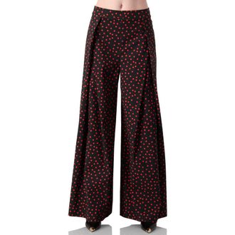 Ivonne Wide-Leg Polka Dot Pants in Black at Nordstrom, Size 10