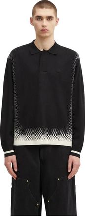 Filling Pieces Knit Shirt Rugby - Heren - Ronde hals truien - Zwart - L - Polyester - Truien & Vesten
