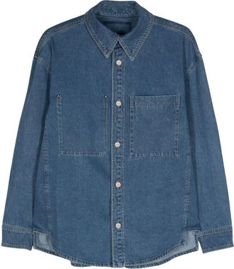Wooyoungmi floral-print denim shirt - men - Cotton - 46 - Blue