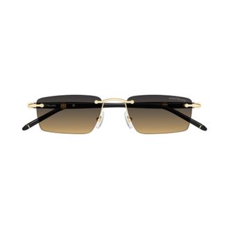 Montblanc Rimless Sunglasses With Gradient Lenses And Gold Accents