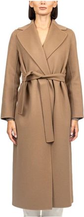 Max Mara Poldo Coat - Dames - Jas met riem - Bruin - S - Wol - Jassen