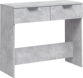 vidaXL Vidaxl - Mesa Consola De Madera Contrachapada Gris Hormig&oacute;n 90x36x75 Cm