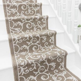 Runrug Stair Runner Carpet - Reversible & Durable, 2mm - Ivy in Beige | Size: 60 cm x 630 cm
