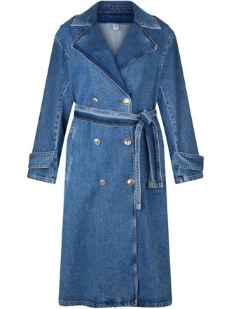 Liu Jo denim trench coat - women - Fabric - 44 - Blue