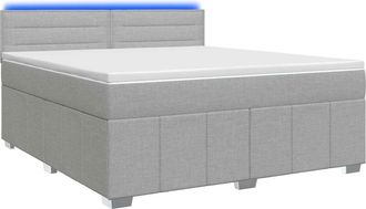 vidaXL Letto Box Spring Con Materasso Grigio Chiaro 140 X 190 Cm Vidaxl