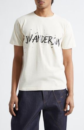 J.W.Anderson Circular Logo Graphic T-Shirt in Ecru at Nordstrom, Size Medium