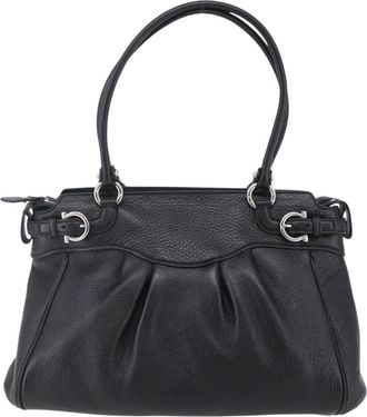 Ferragamo Gancini Tote Leather Leather Tote Bag Bag (Pre-Owned)