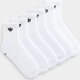 adidas Womens Mini-logo white ankle socks Set of 6