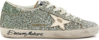 Golden Goose Super-star Glittered Leather Sneakers - Silver - 39 (IT39 / UK6)