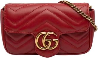 Gucci Pre-owned Quilted Crossbody Bag - Dames - Vintage Mini Tas - Rood - ONE Size - Leer - Vintage