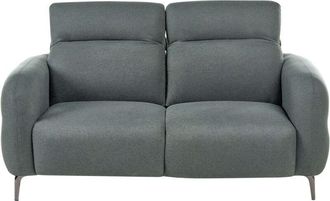 Beliani 2 Seater Sofa Green Fabric with Adjustable Headrests Minimalistic Style ARTUNA