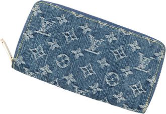 Louis Vuitton Blue Monogram Denim Long Wallet (Bi-Fold) (Pre-Owned)