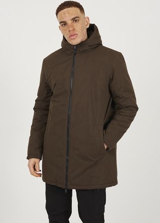 Brave Soul Mens Brown Padded Zip Through Mac Coat - Size Medium