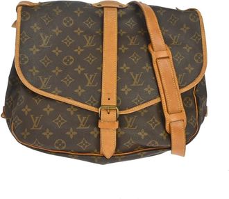 Louis Vuitton Saumur Monogram Canvas Brown Canvas Handbag (Pre-Owned)